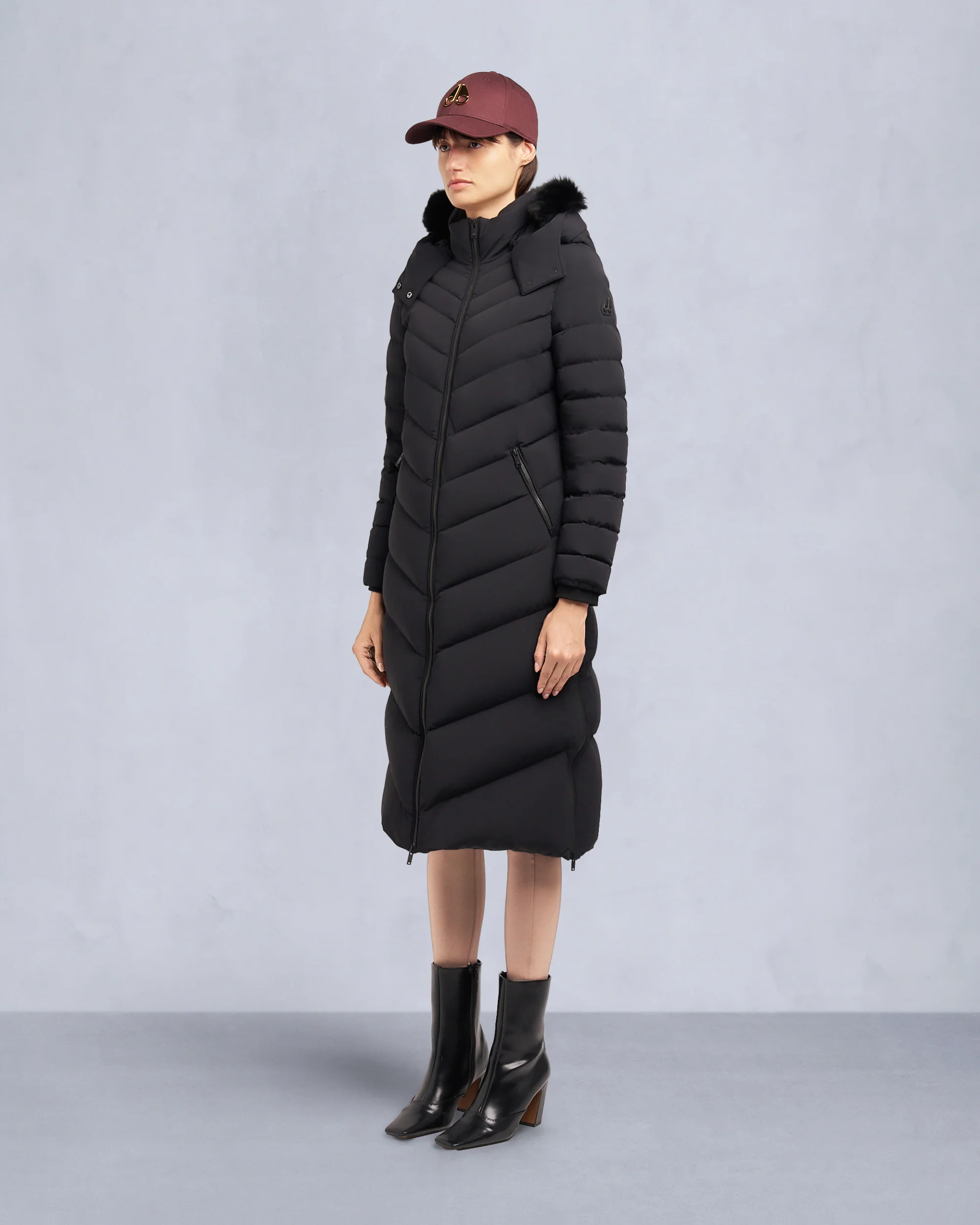 COOPER LAKE SHEARLING TRIM PARKA-BLACK/BLACK - Image 2