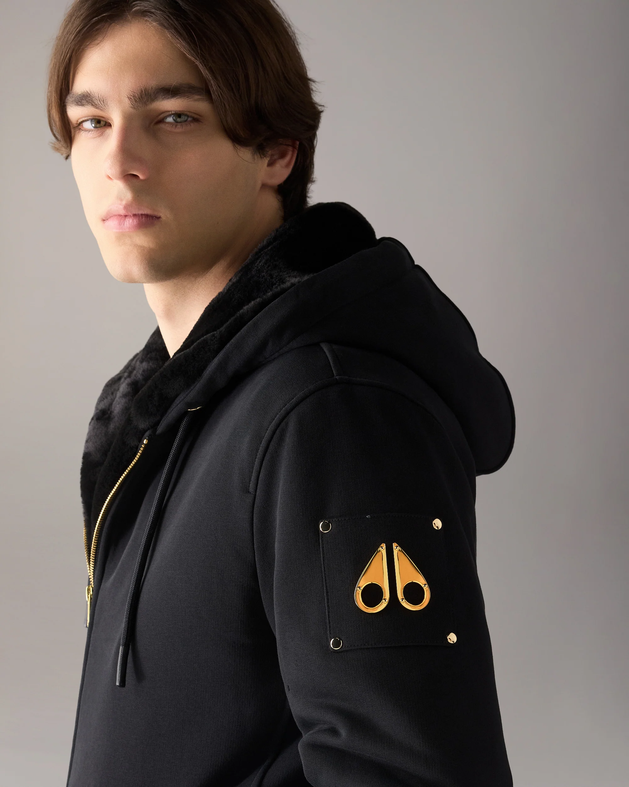 GOLD SERIES LINDEN BUNNY HOODIE-BLACK/BLACK FAUX - Image 6