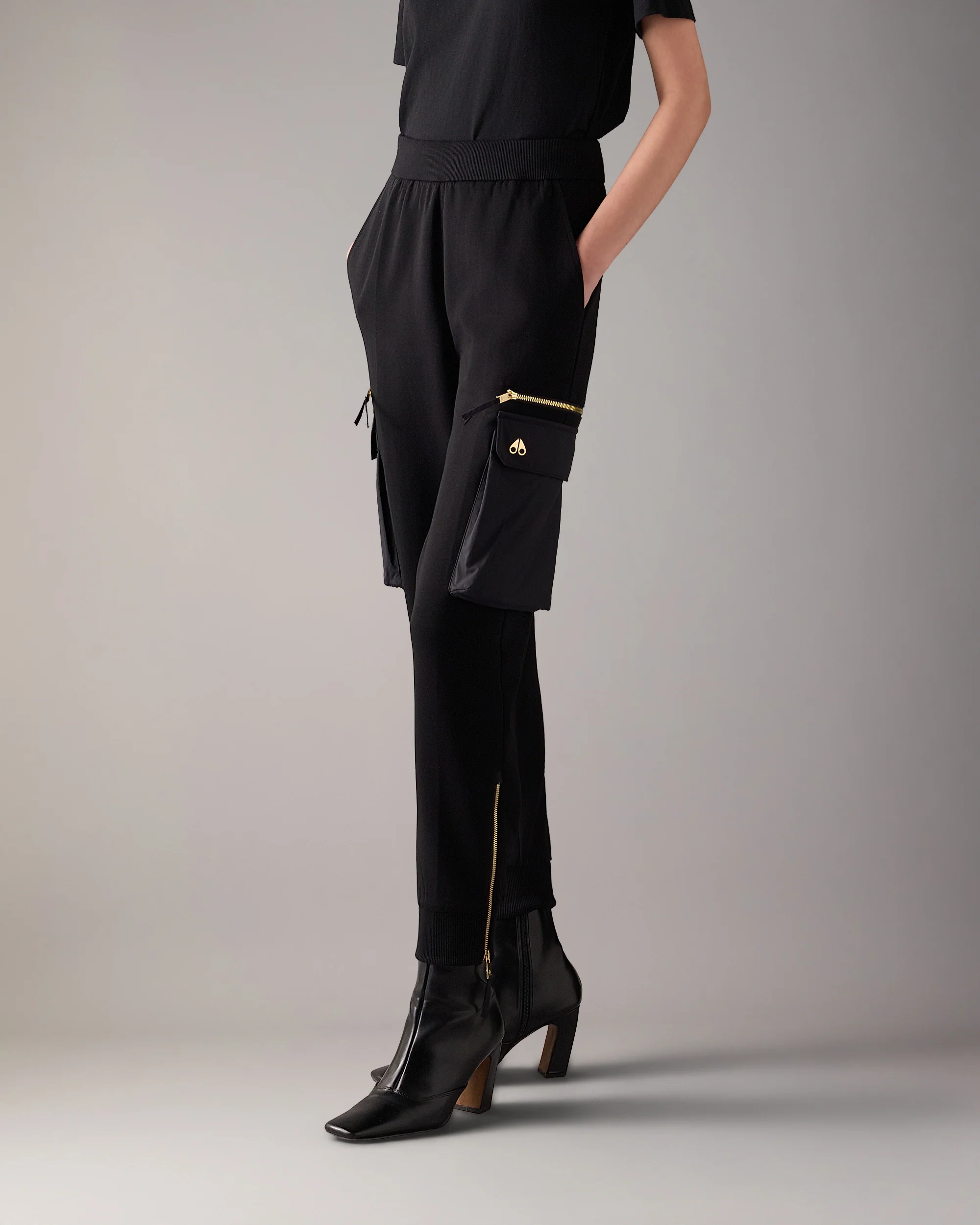 GOLD SERIES MIXED MEDIA JOGGERS IN NEOPRENE-BLACK - Image 2