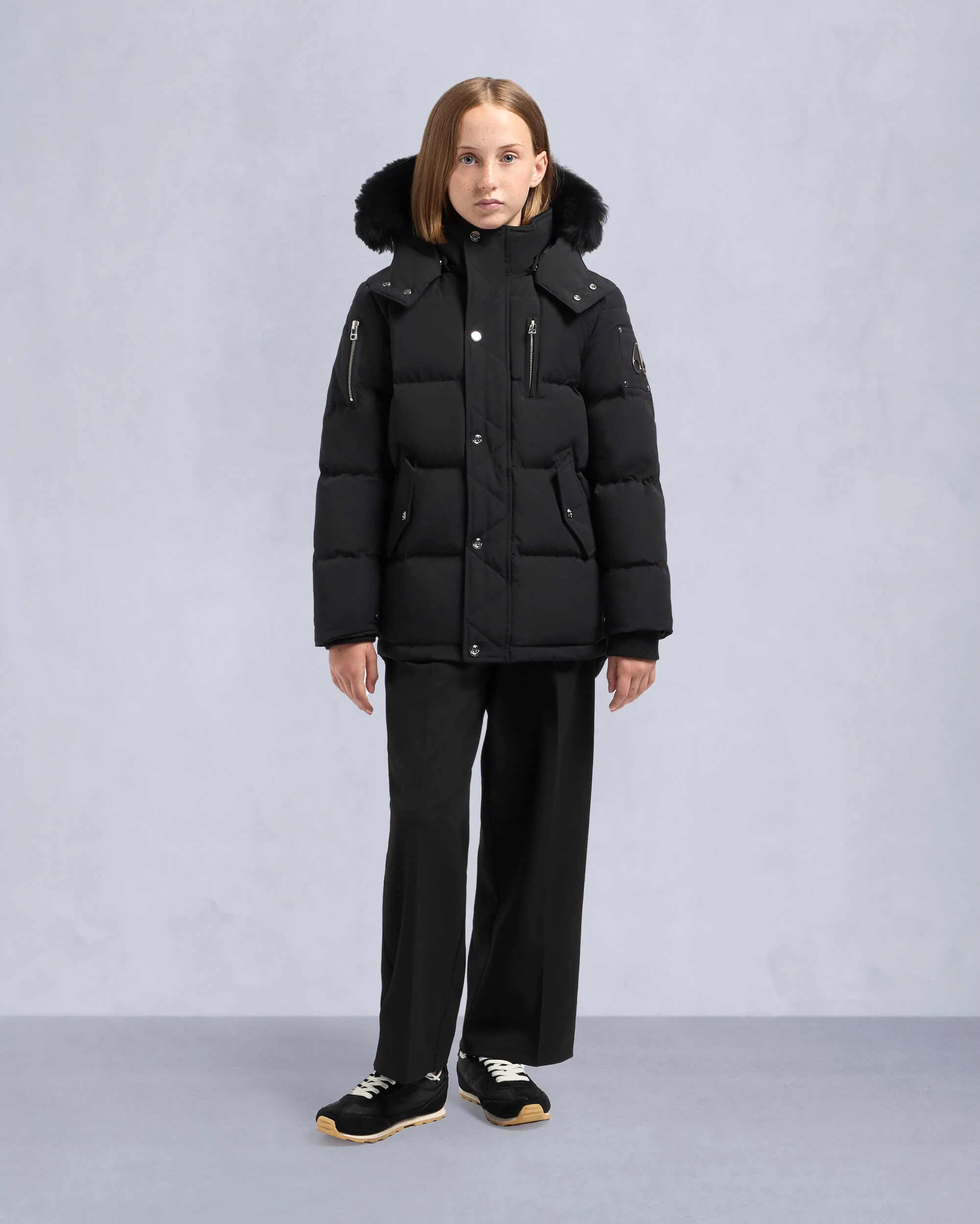 KIDS UNISEX ORIGINAL SHEARLING TRIM 3Q JACKET - Image 3