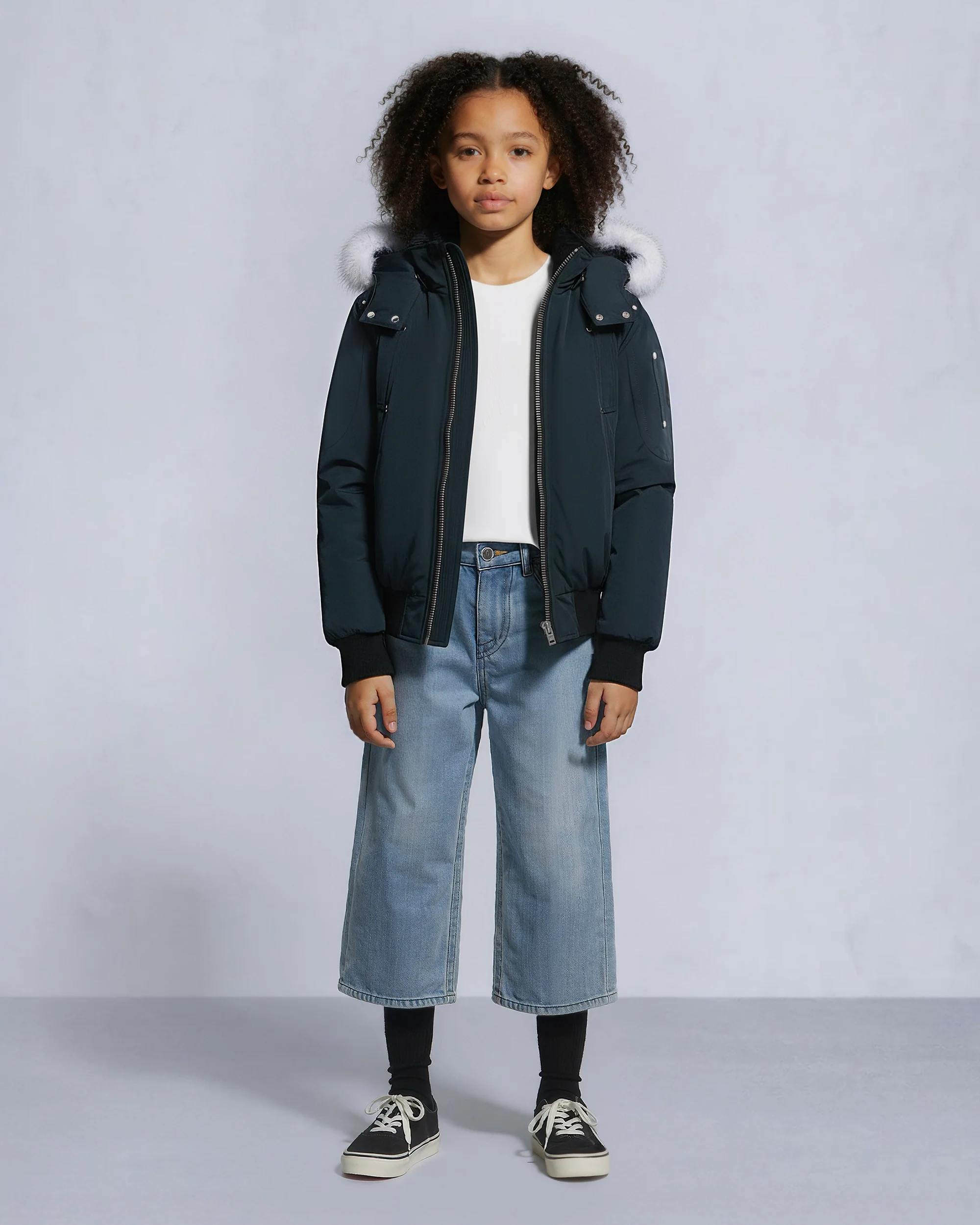 KIDS UNISEX ORIGINAL SHEARLING TRIM BOMBER - Image 3