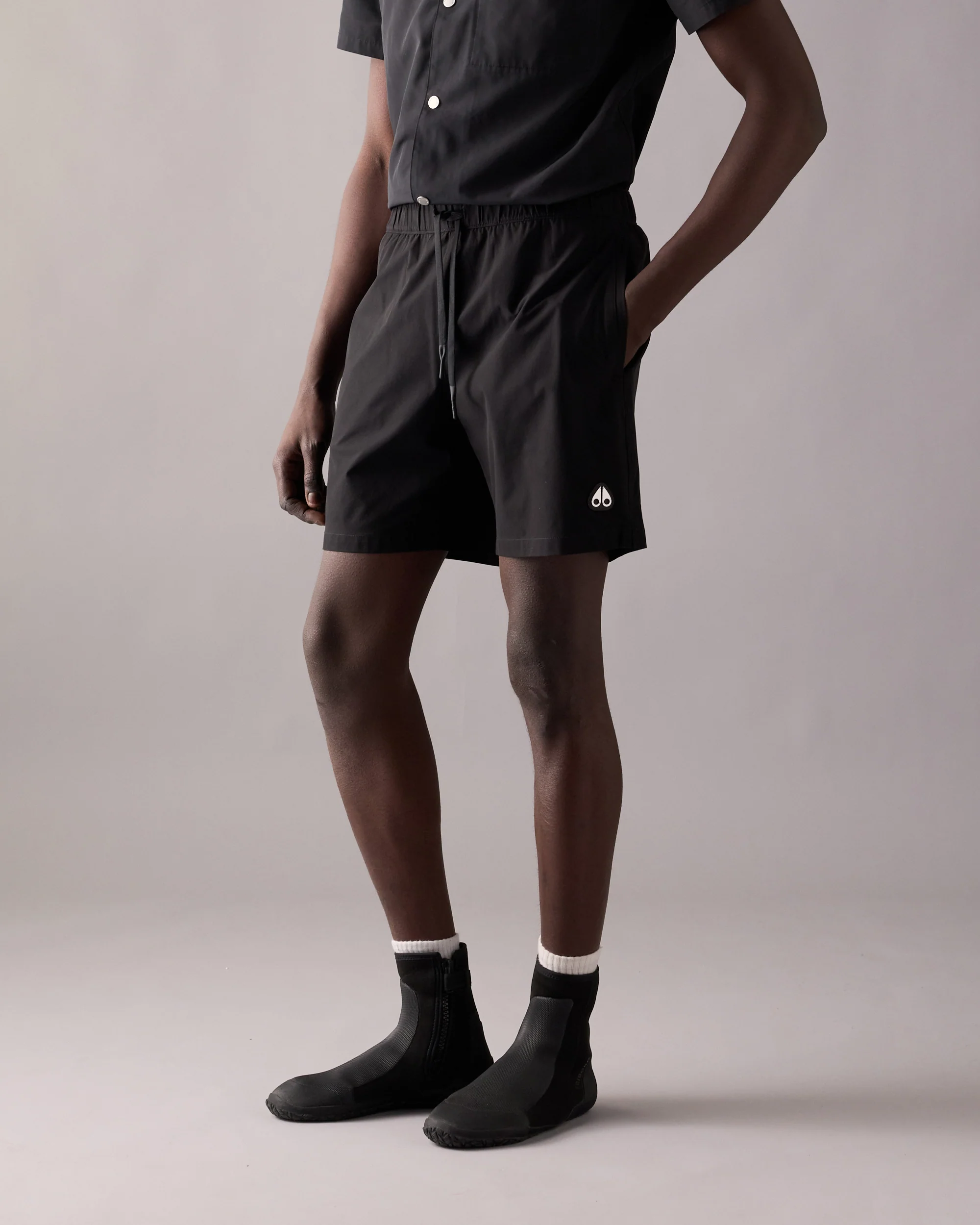 LOGO SWIM SHORTS-BLACK - Image 2