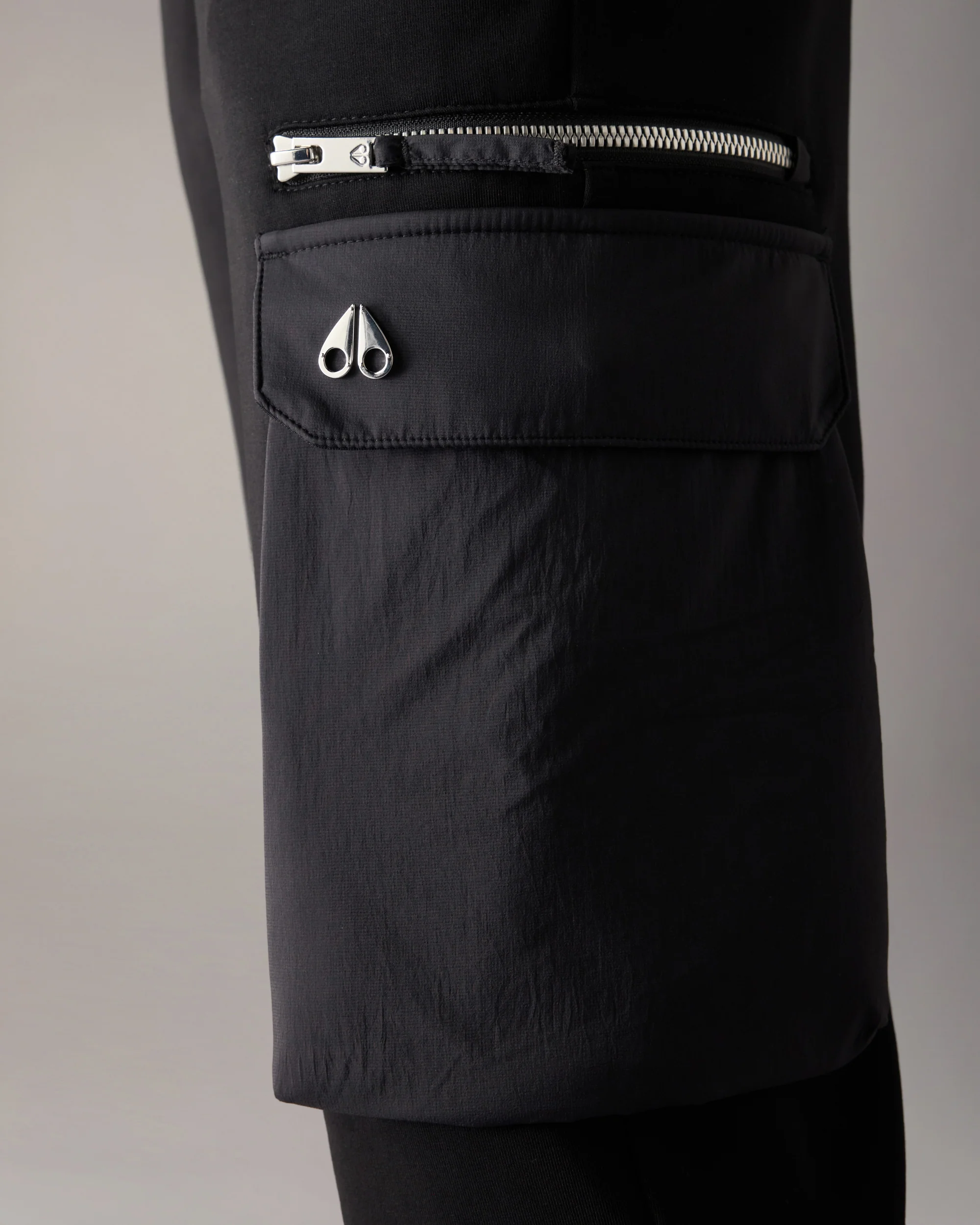 MIXED MEDIA NEOPRENE JOGGERS-BLACK - Image 6