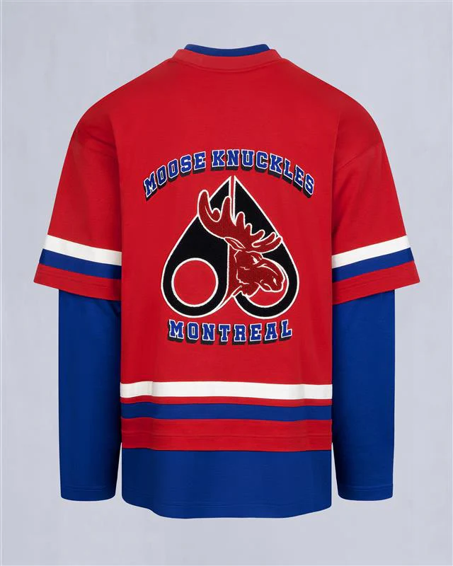 NHL X MOOSE KNUCKLES CANADIENS TEE-RED/BLUE/BONE - Image 5
