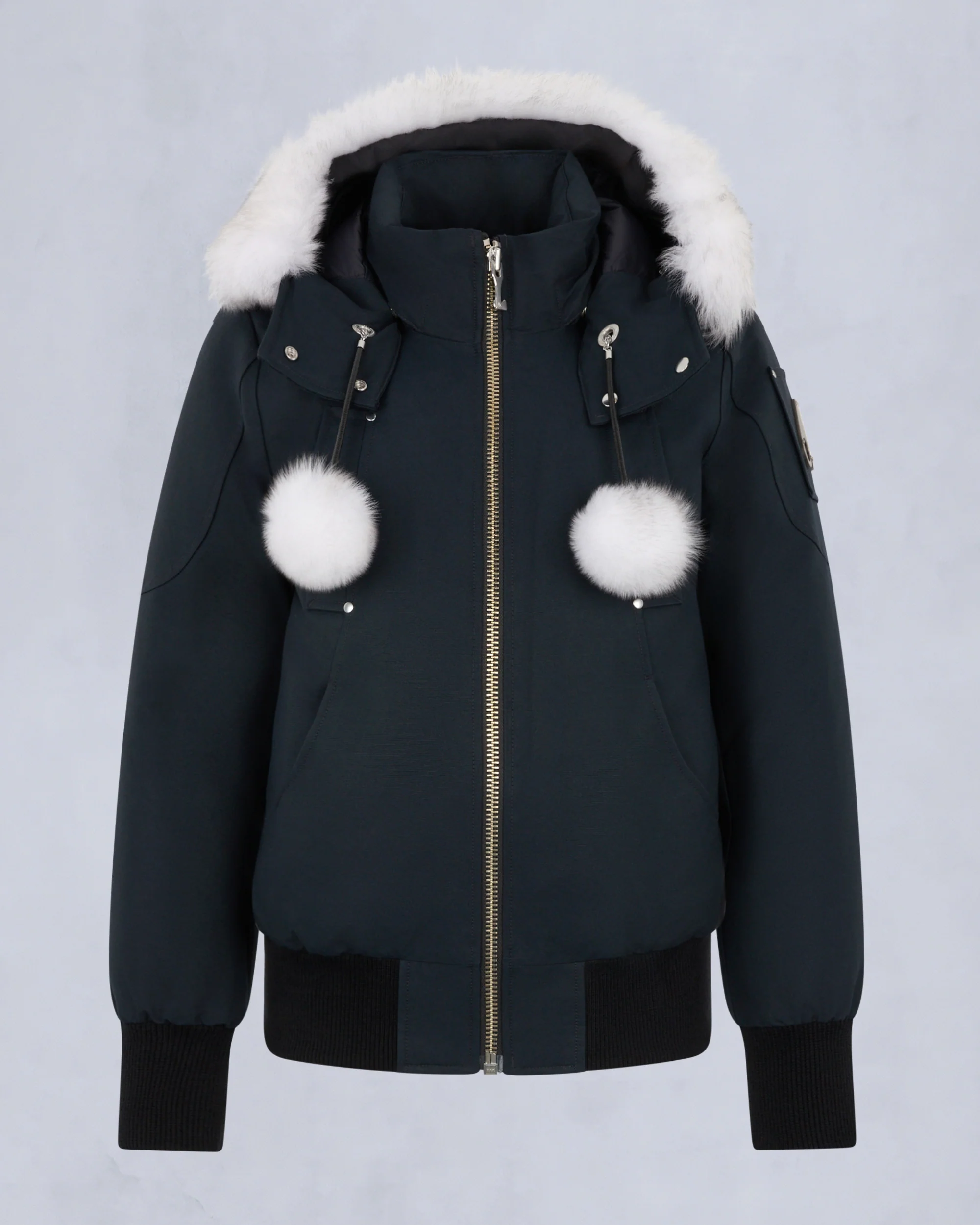 ORIGINAL DEBBIE SHEARLING TRIM BOMBER JACKET-NAVY/NATURAL - Image 8