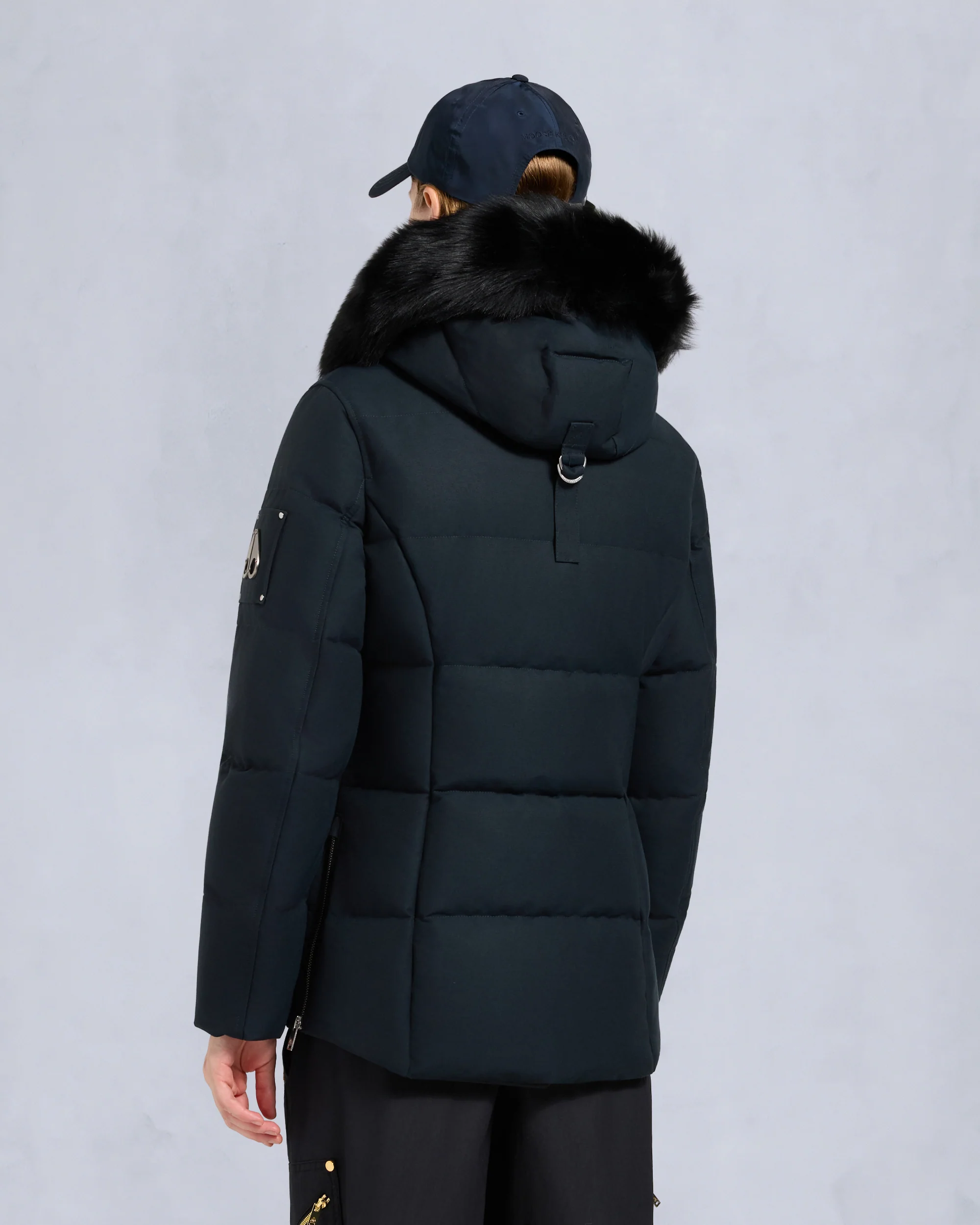 ORIGINAL SHEARLING TRIM 3Q JACKET-NAVY/BLACK - Image 3