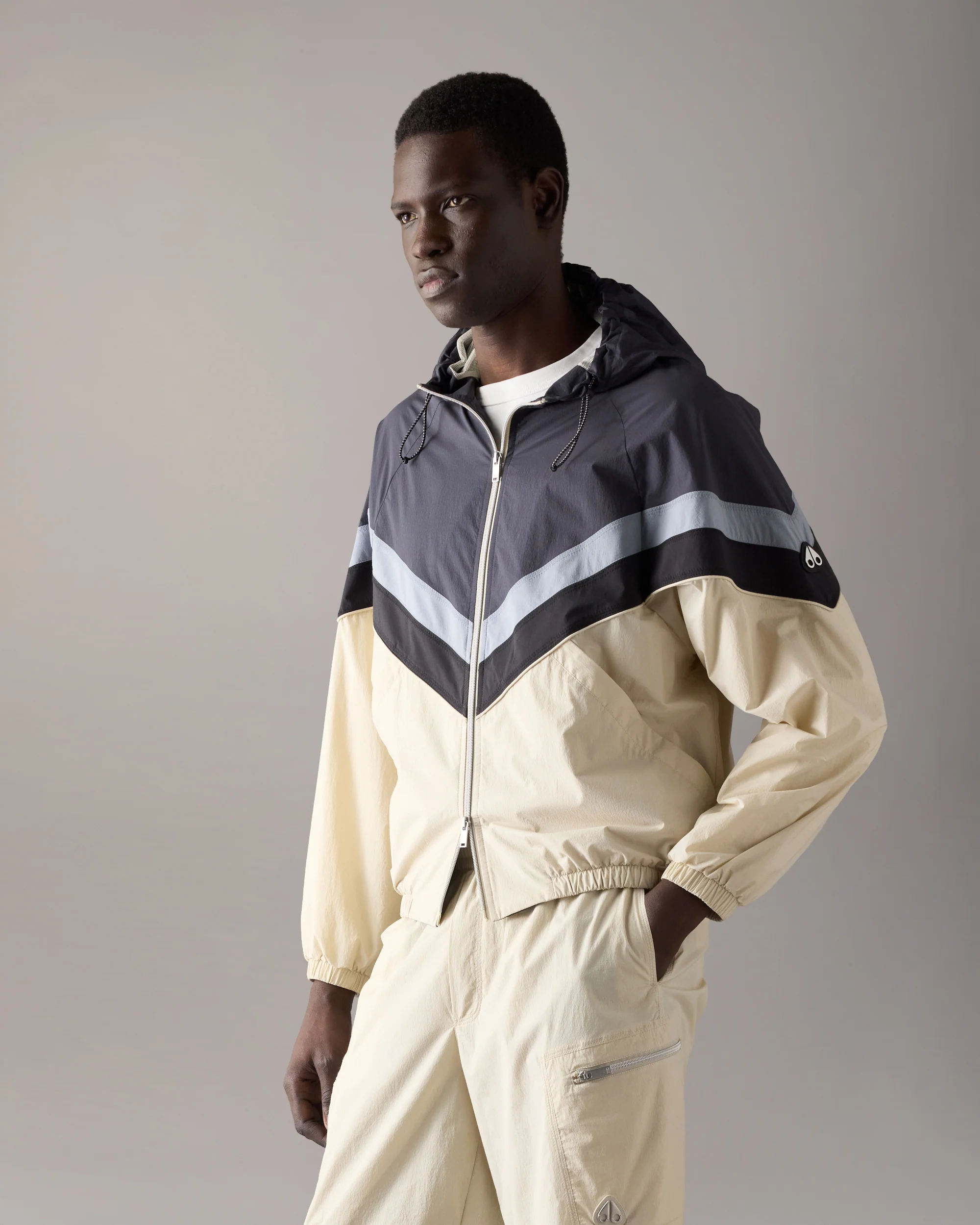 TOPFLIGHT HOODED JACKET-ALABASTER/CEMENT - Image 2